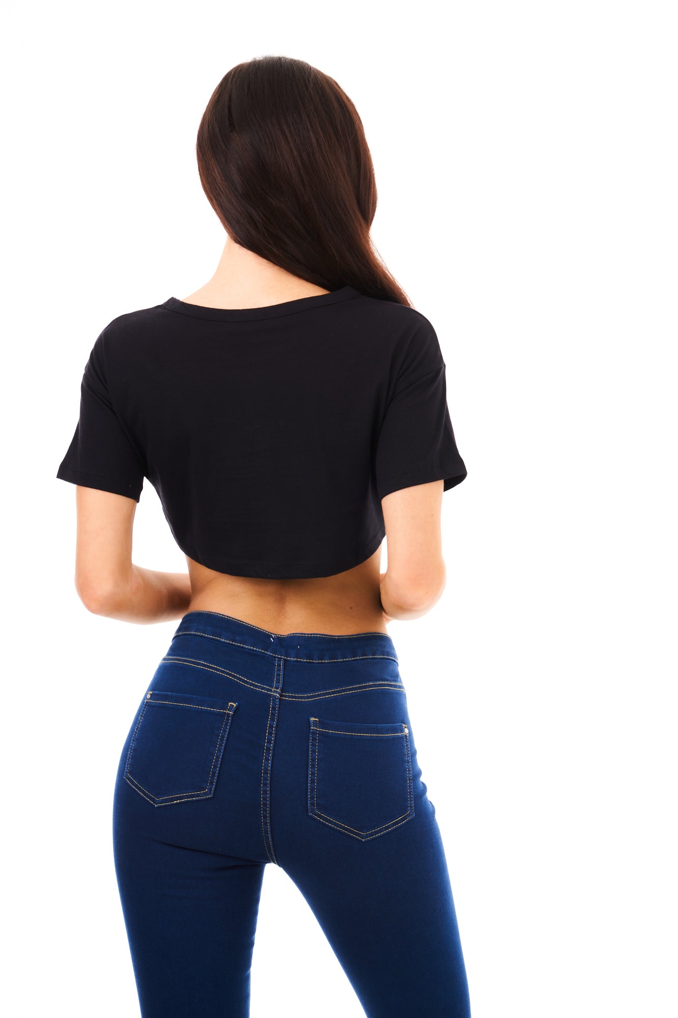CROP TOP TEE LIMITED-BLACK