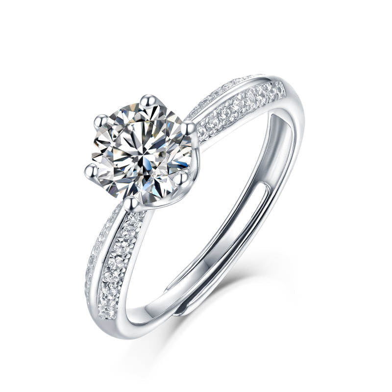 Radiant Blossom Moissanite Diamond Ring