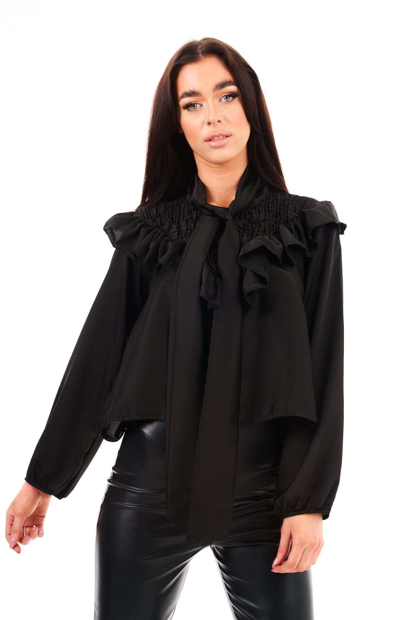 Rufflel Top - Black