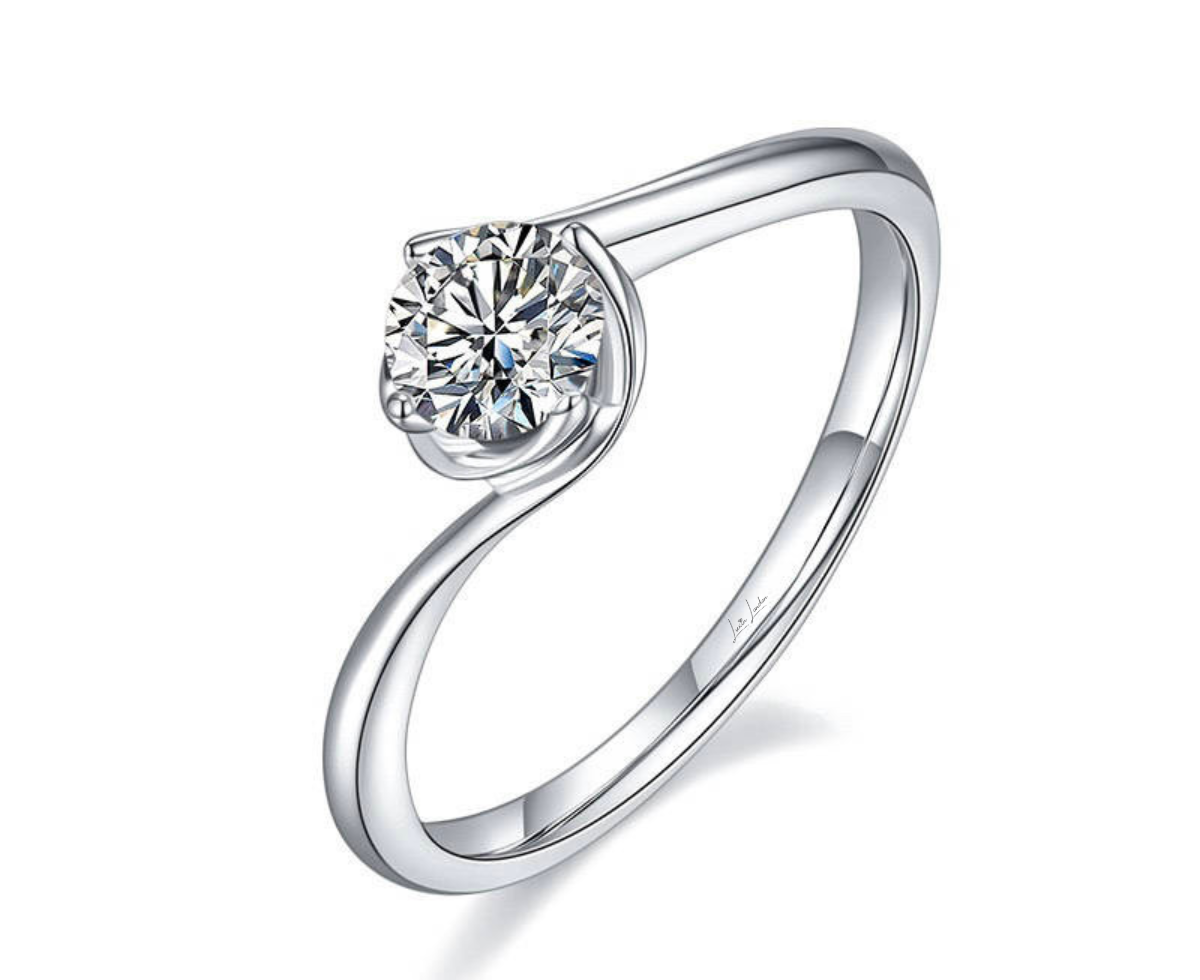 Swirl Limitless Solitaire Moissanite Diamond Ring