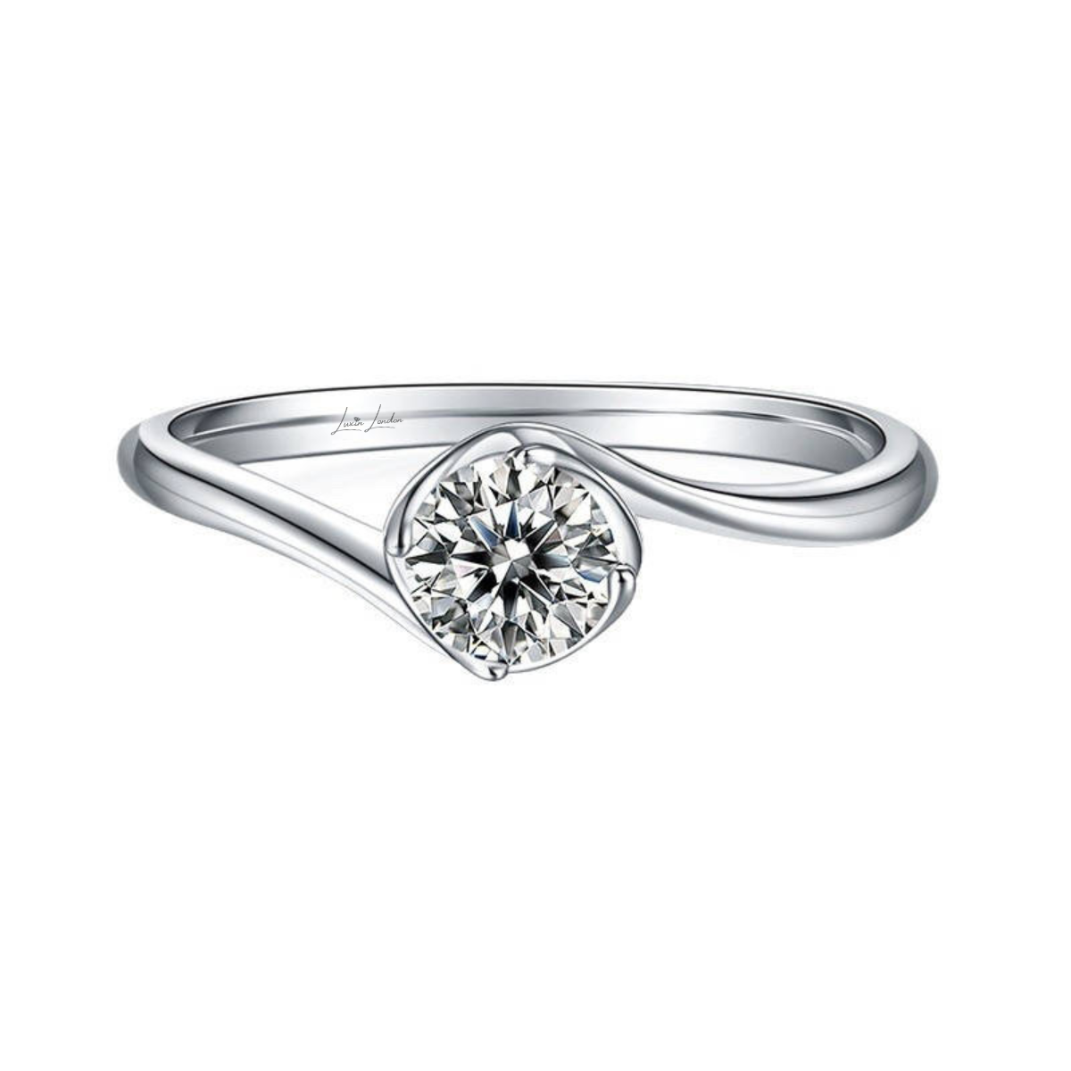 Swirl Limitless Solitaire Moissanite Diamond Ring